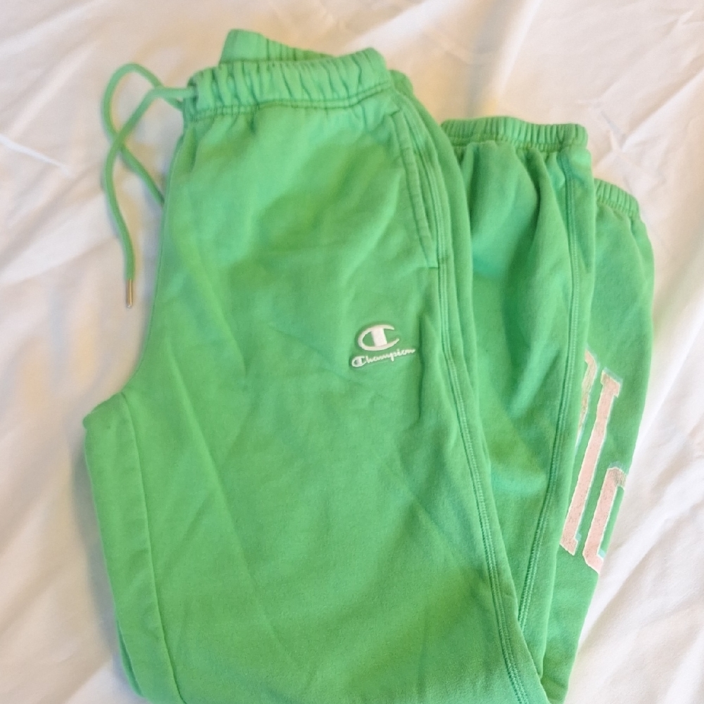 Champion Bright Green Logo Joggers